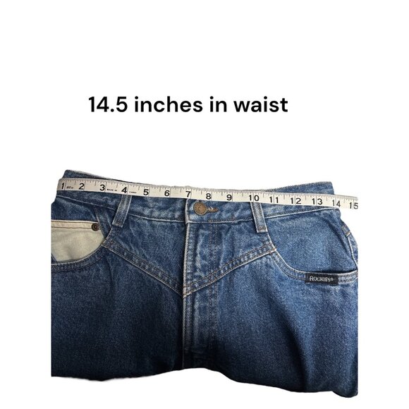 Vintage Rockies High-Waisted Blue Denim Jeans Made In USA Womens Straight Leg - Picture 7 of 9